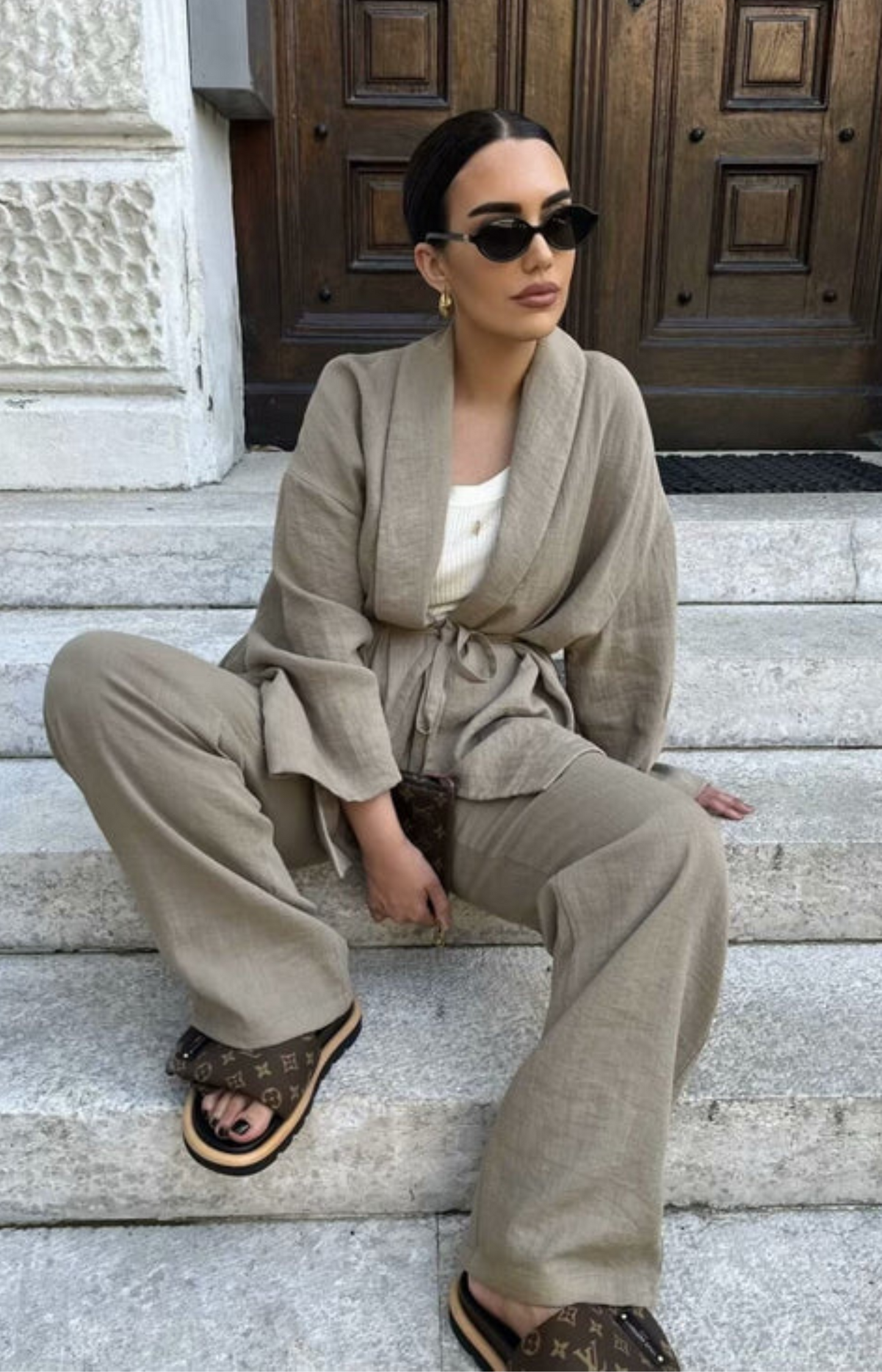 Velia Kimelle Two-Piece Set – Beige