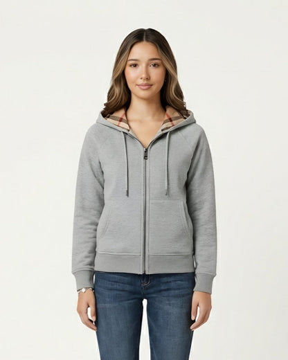 Velia Checked Zip Hoodie