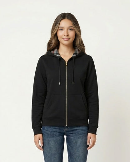 Velia Checked Zip Hoodie
