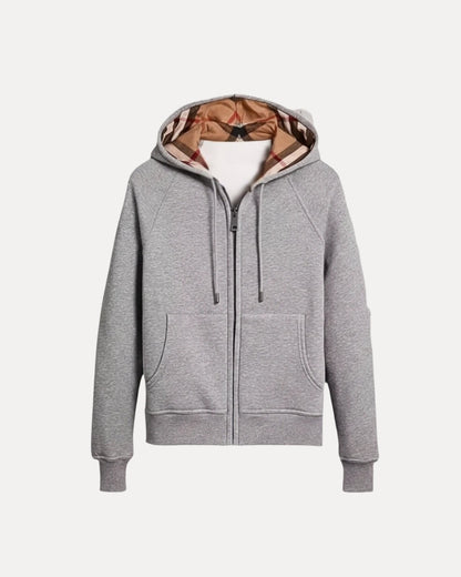 Velia Checked Zip Hoodie