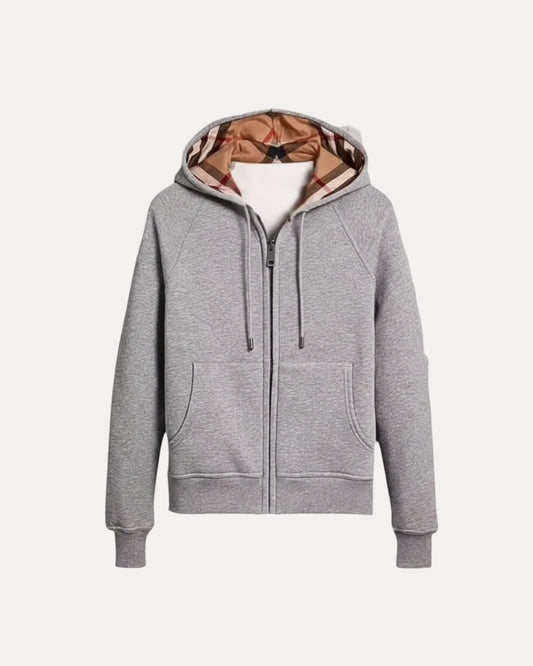 Velia Checked Zip Hoodie