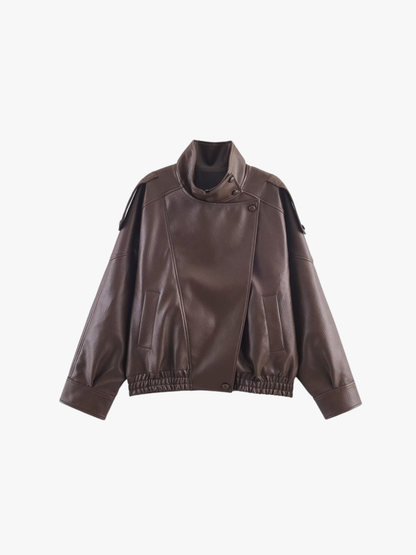 Velia Zaerina Leather Jacket Brown