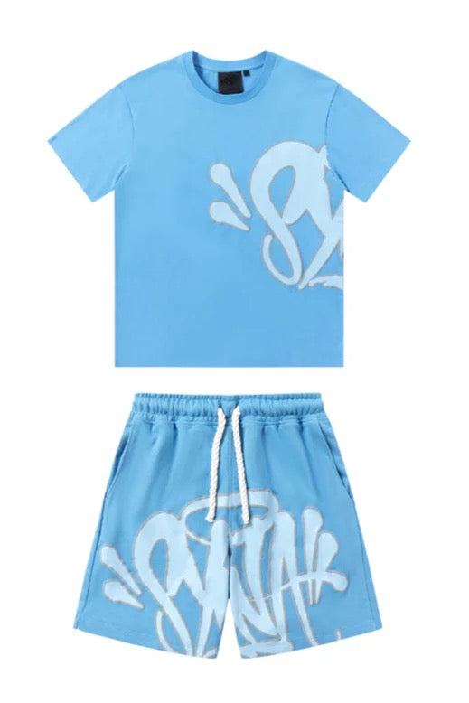 Velia Graffiti Short Set Babyblue