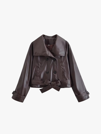 Velia Manara Leather Jacket Brown