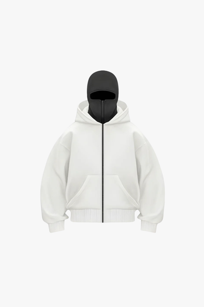 Velia Tamira Zip Hoodie White/Grey
