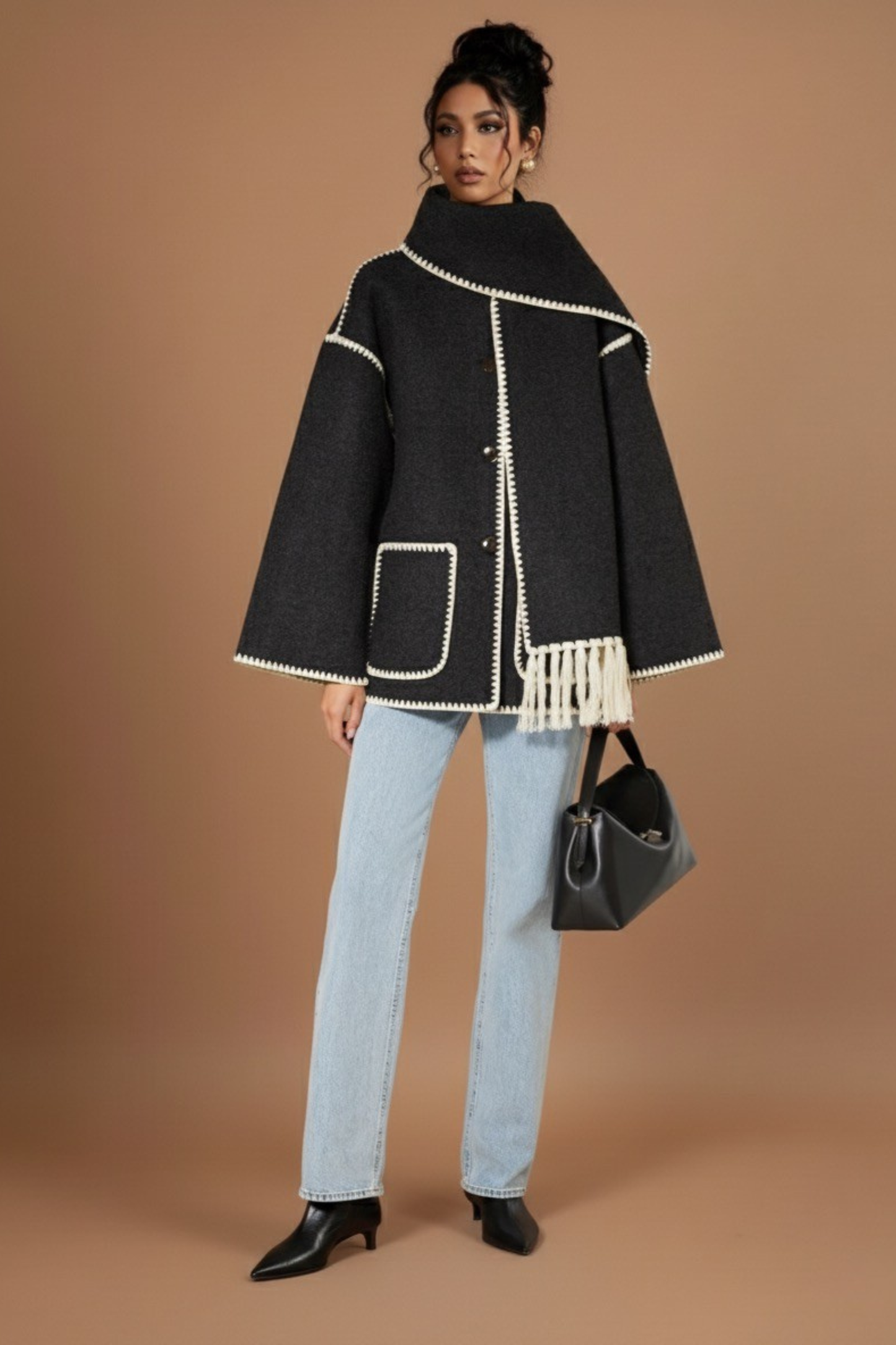 Velia Mandelle Long Coat Black