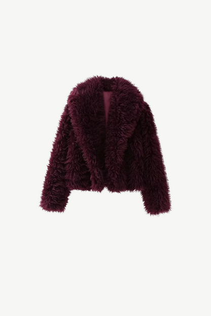 Velia Kaylenne Teddy Jacket Burgundy