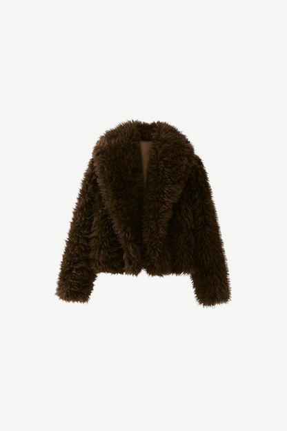 Velia Kaylenne Teddy Jacket Brown