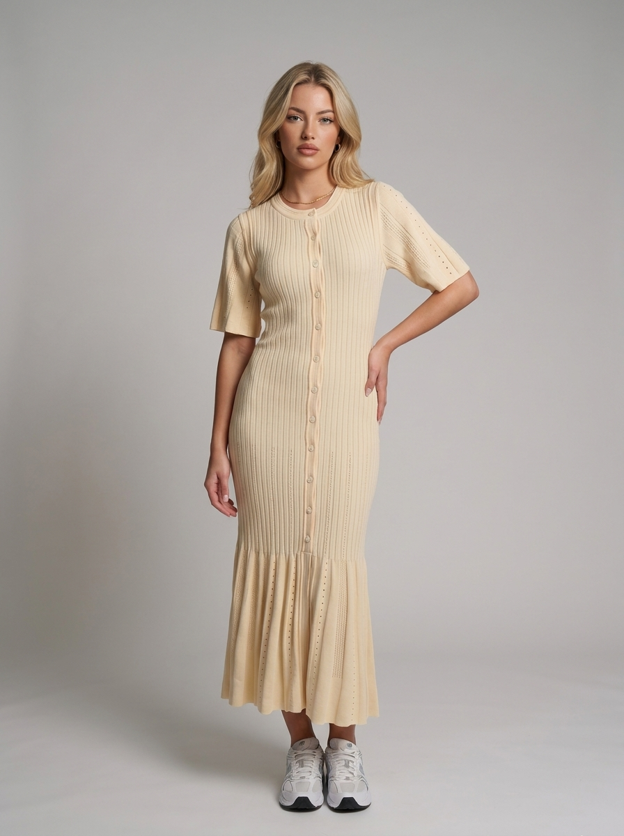 Sommerkleid mit Knopfleiste - Model Ansicht 2