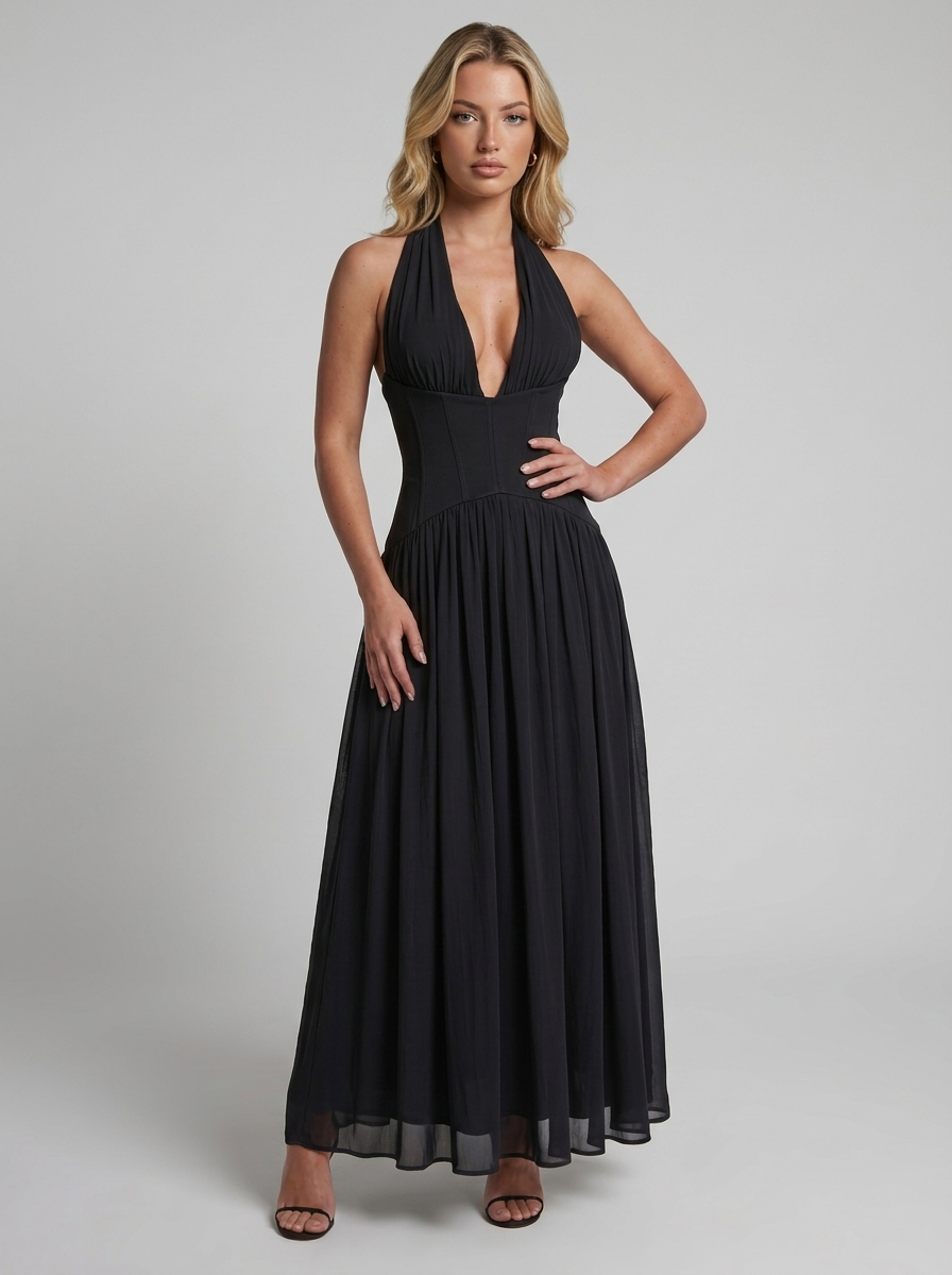 Allure Maxi Dress Schwarz