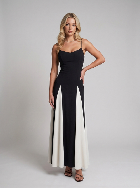 Contour Maxi Dress Weiß-schwarz