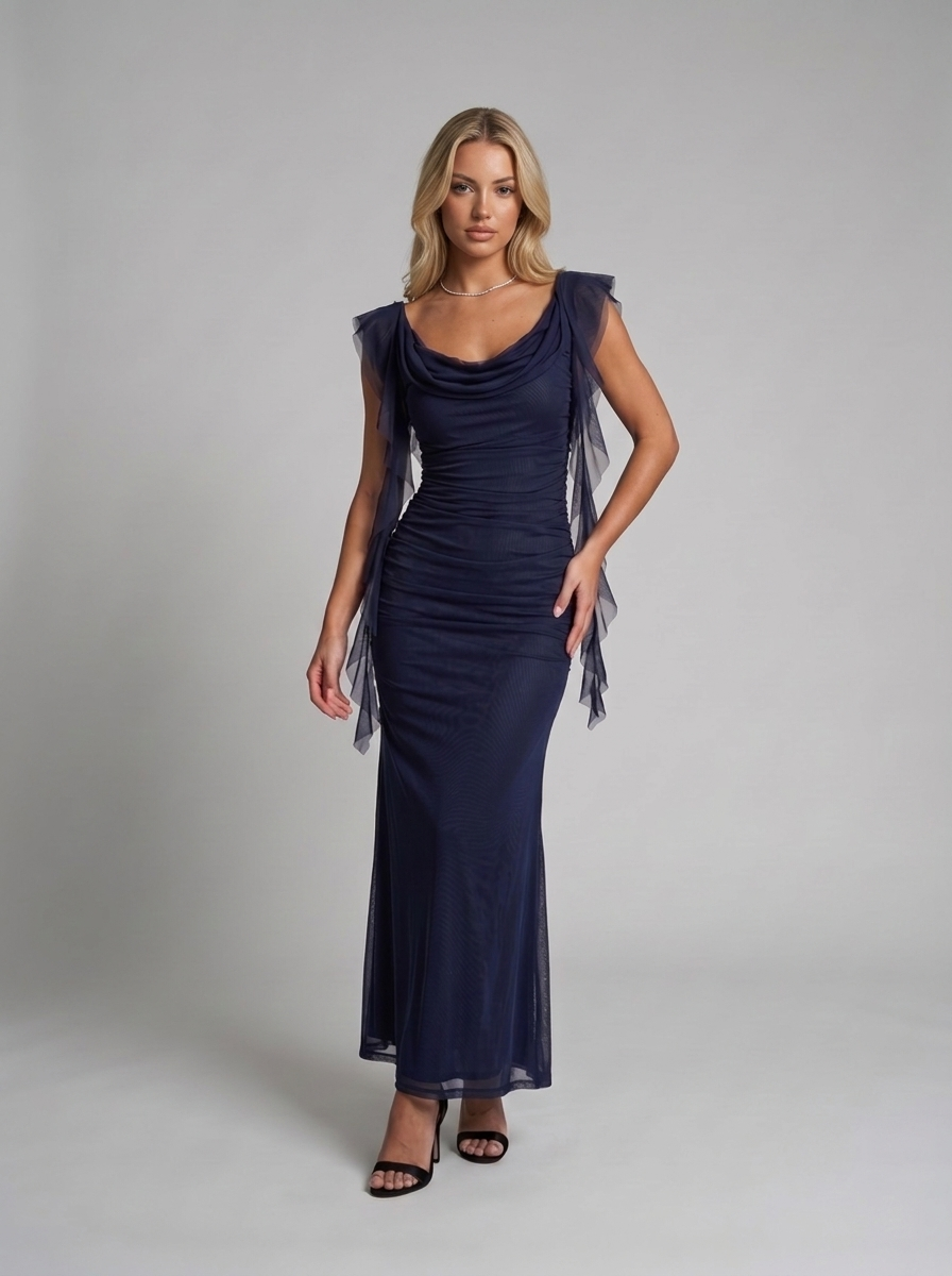 Livia Maxikleid Dunkel blau