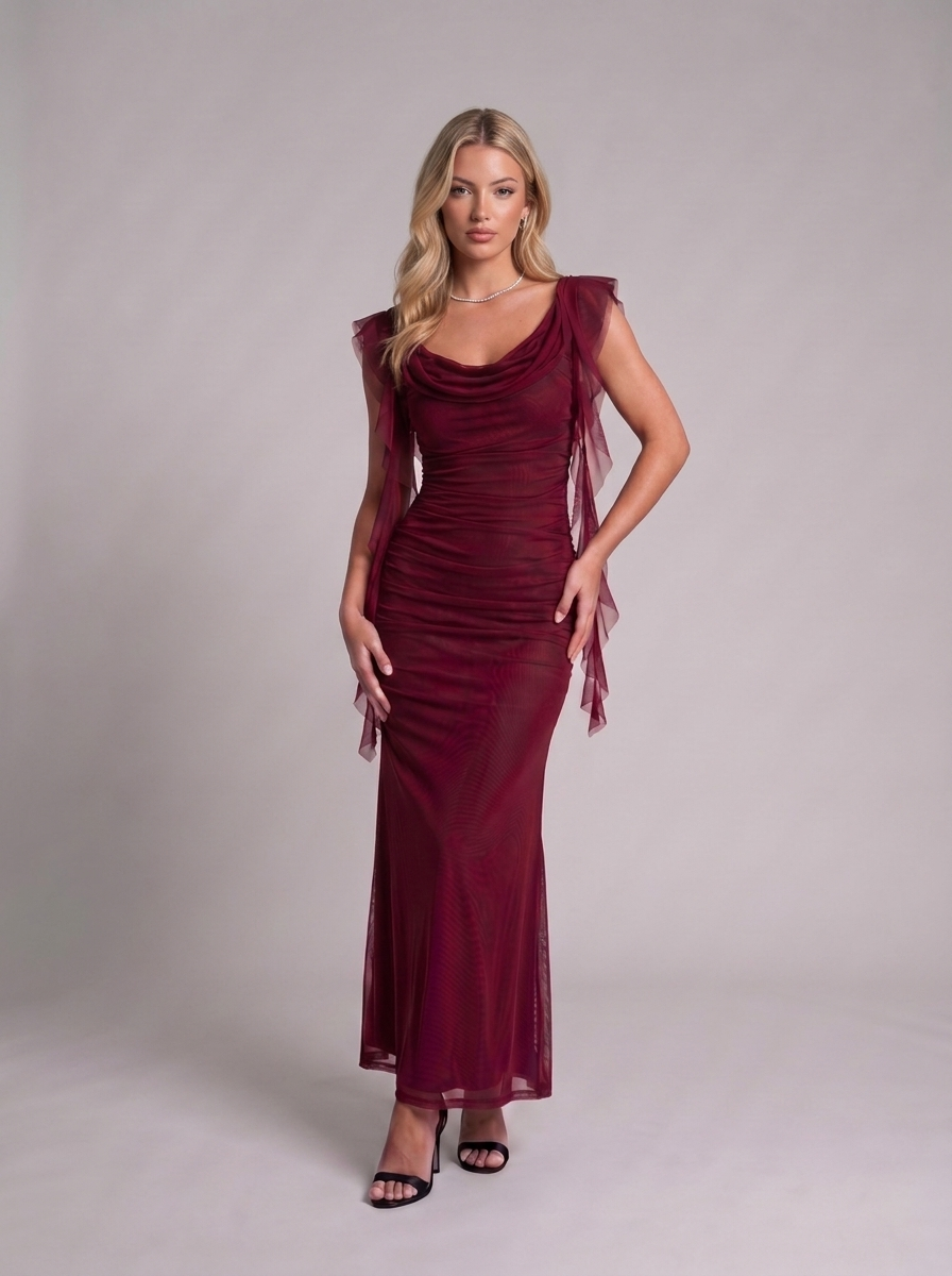Livia Maxikleid Wein Rot