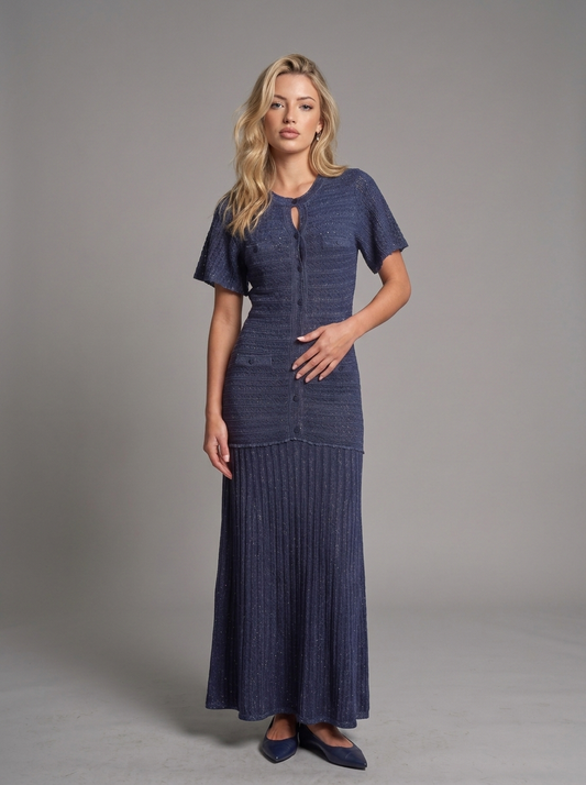 Rhinestone Knit Maxi Dress