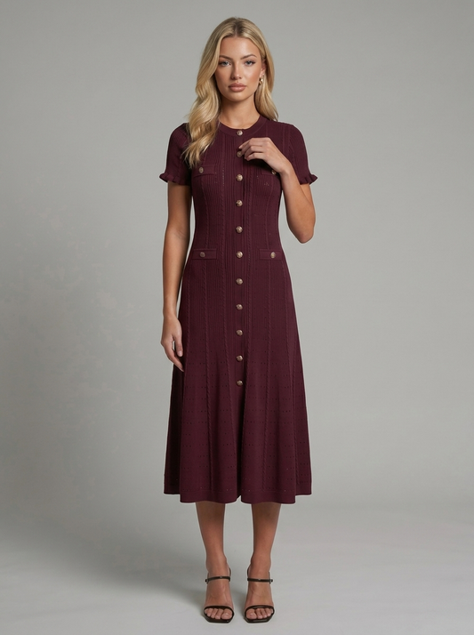 Langes Sommerkleid Weinrot