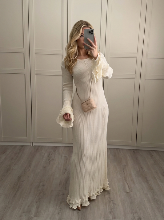 Elegantes Langarm Maxikleid
