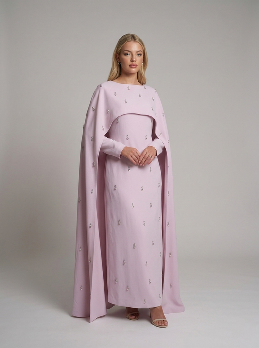 Abaya mit Cape und Applikationen