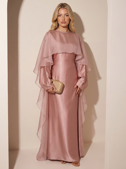 Rose Satin Abaya