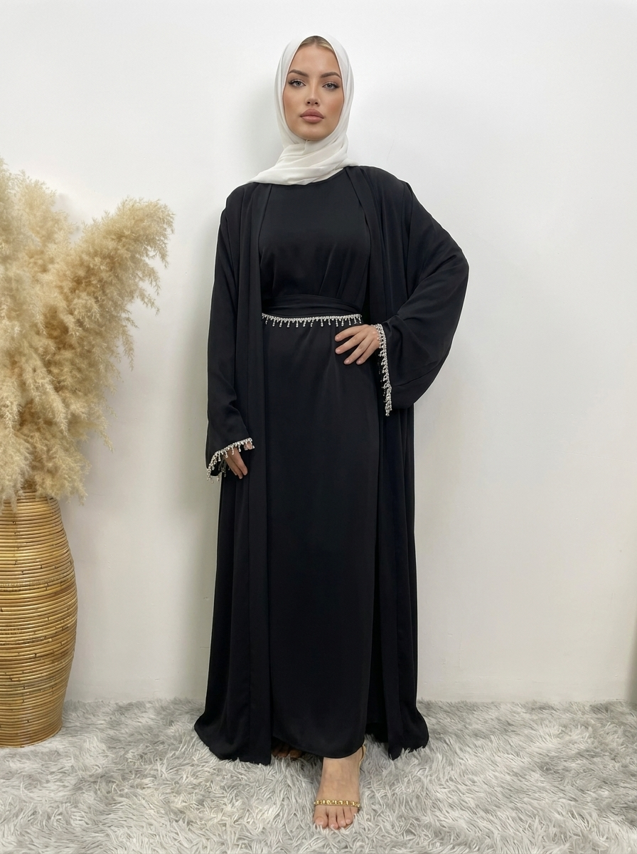 Klassische Abaya mit Glitzer