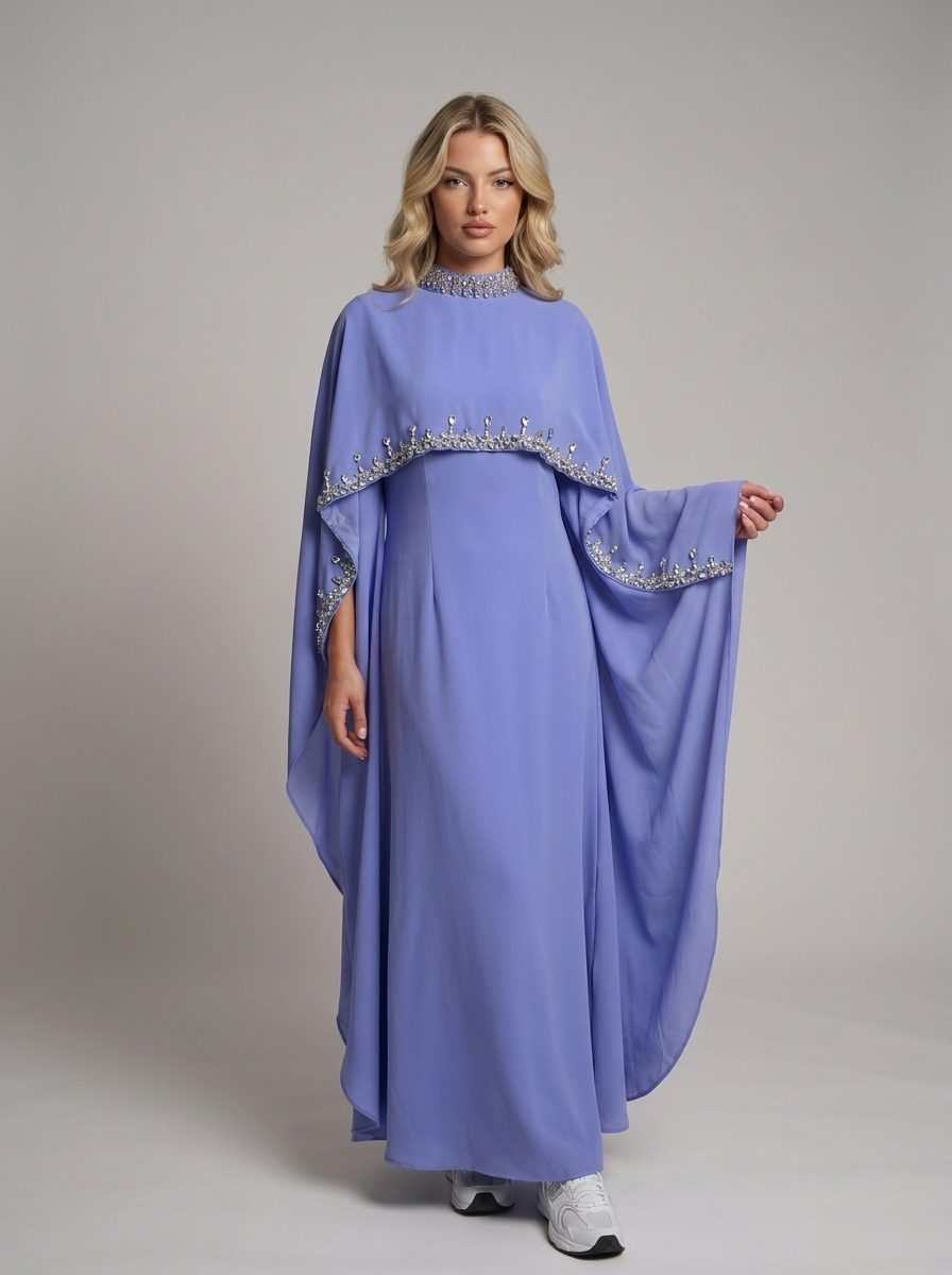Elegante Abaya aus Satin mit Verzierung