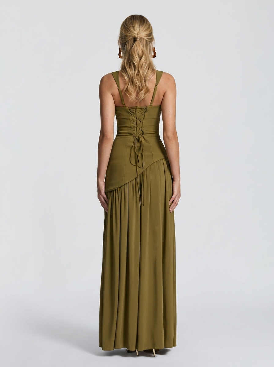 Tullulah Maxikleid Deep Olive