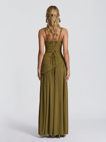 Tullulah Maxikleid Deep Olive