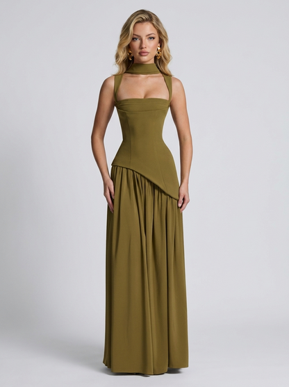 Tullulah Maxikleid Deep Olive