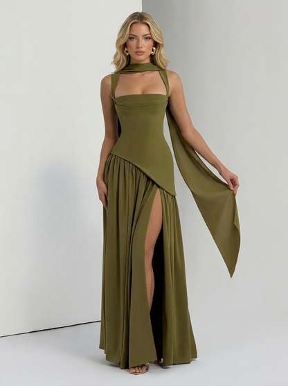 Tullulah Maxikleid Deep Olive