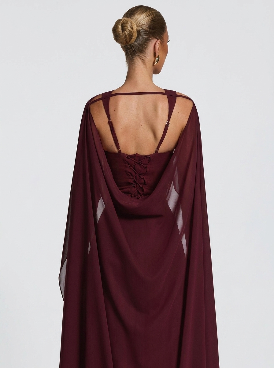 Tullulah Maxikleid Cherry Lacquer