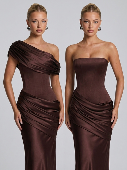 Ella Maxikleid Plum Brown