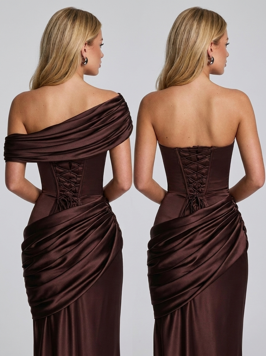 Ella Maxikleid Plum Brown