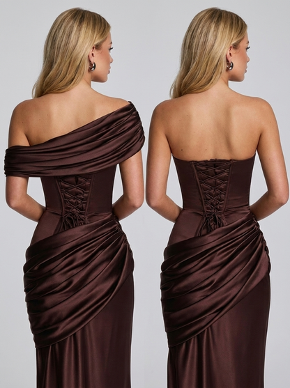 Ella Maxikleid Plum Brown