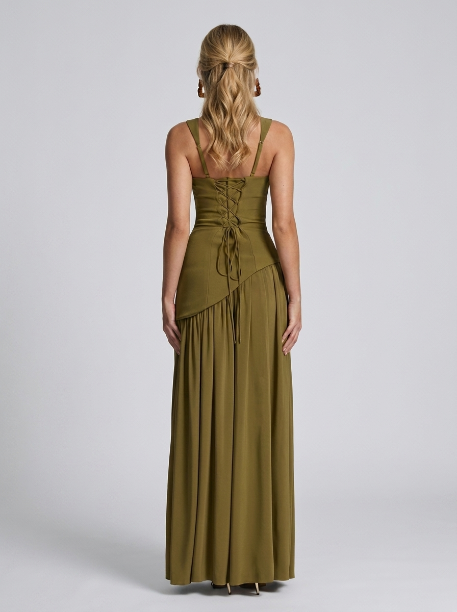 Tullulah Maxikleid Deep Olive