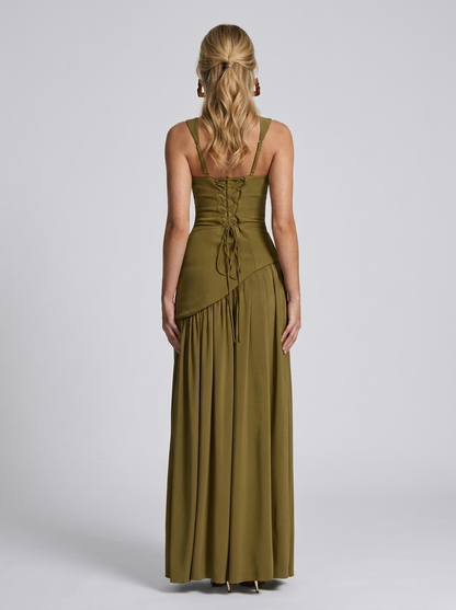 Tullulah Maxikleid Deep Olive