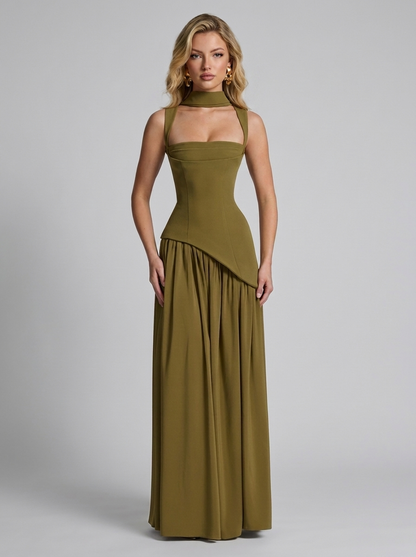 Tullulah Maxikleid Deep Olive