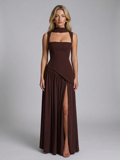 Tullulah Maxikleid Plum Brown
