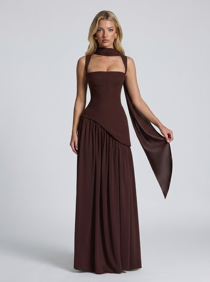Tullulah Maxikleid Plum Brown