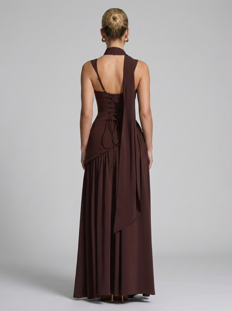 Tullulah Maxikleid Plum Brown