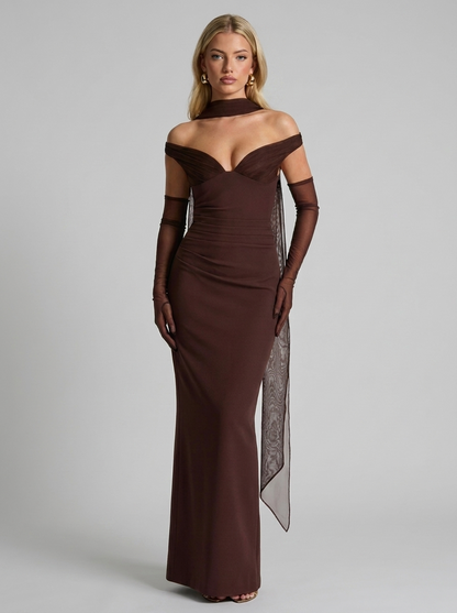 Abigail Maxikleid Plum Brown