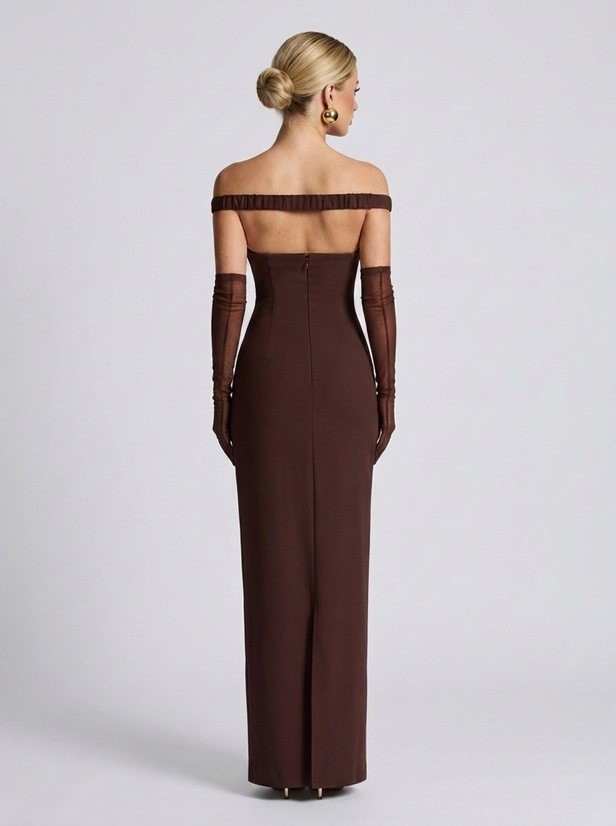 Abigail Maxikleid Plum Brown