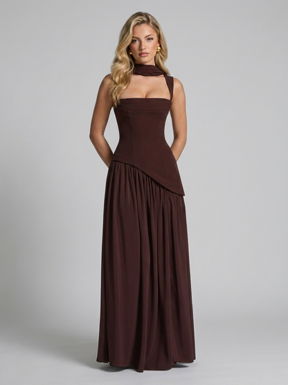 Tullulah Maxikleid Plum Brown