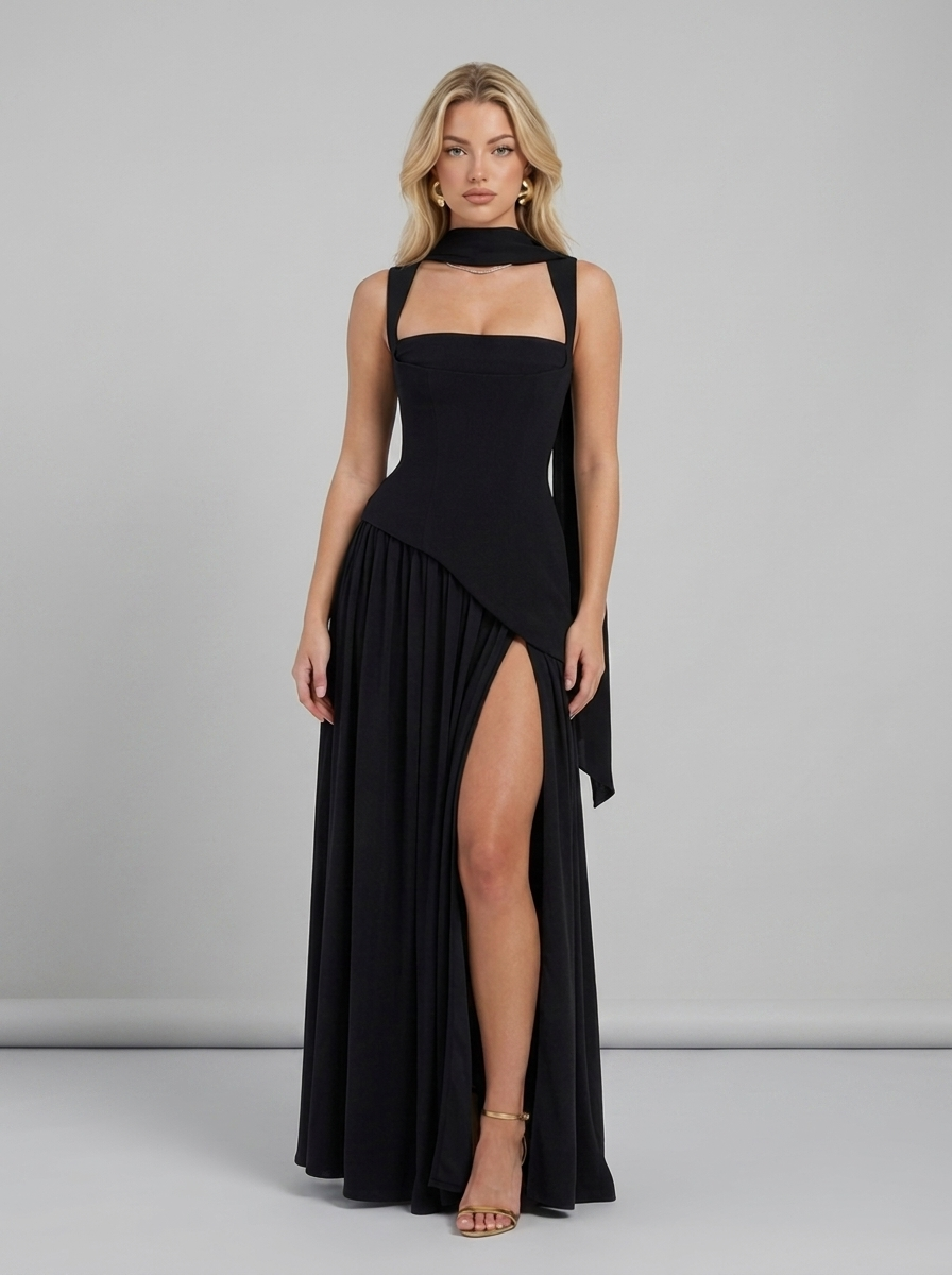 Tullulah Maxikleid Schwarz
