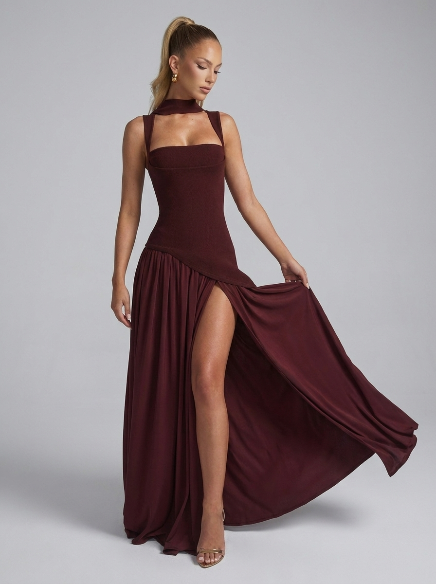 Tullulah Maxikleid Cherry Lacquer