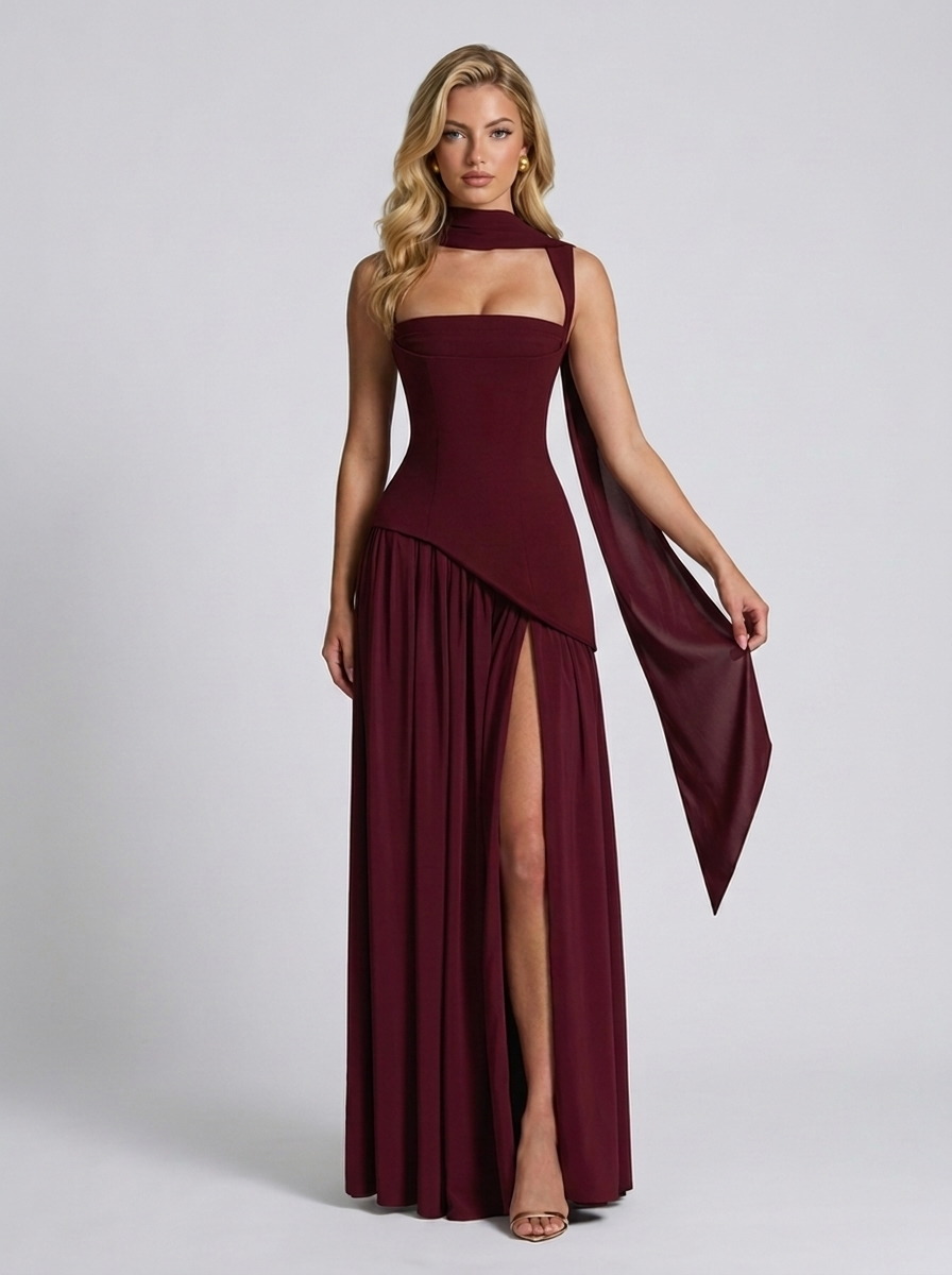 Tullulah Maxikleid Cherry Lacquer