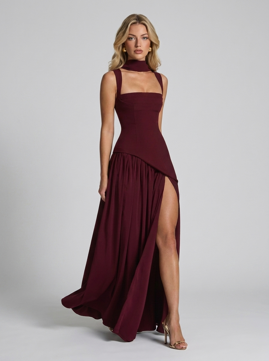 Tullulah Maxikleid Cherry Lacquer