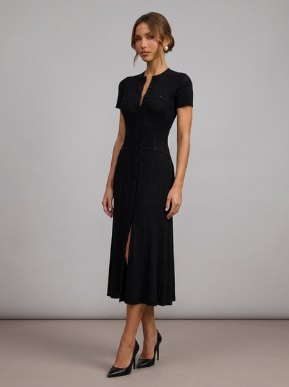 Velia Laurina Knit Dress in Black - detail