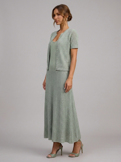 Velia Jasmina Knit Dress in Sage Green - side view
