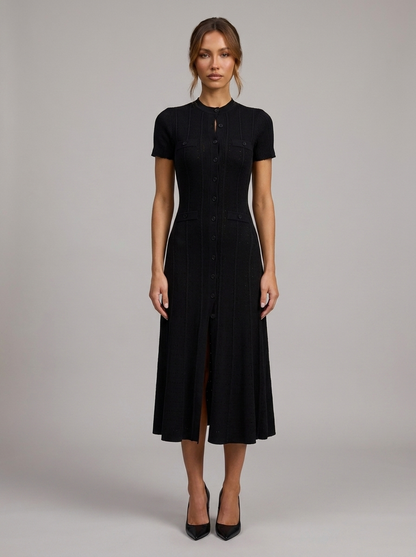 Velia Laurina Knit Dress in Black - front view