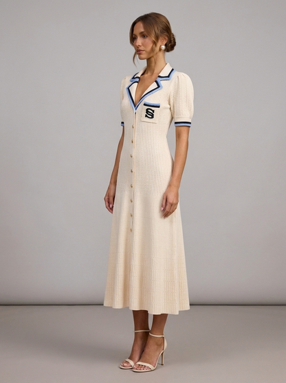 Velia Bambina Knit Dress in Cream - side view