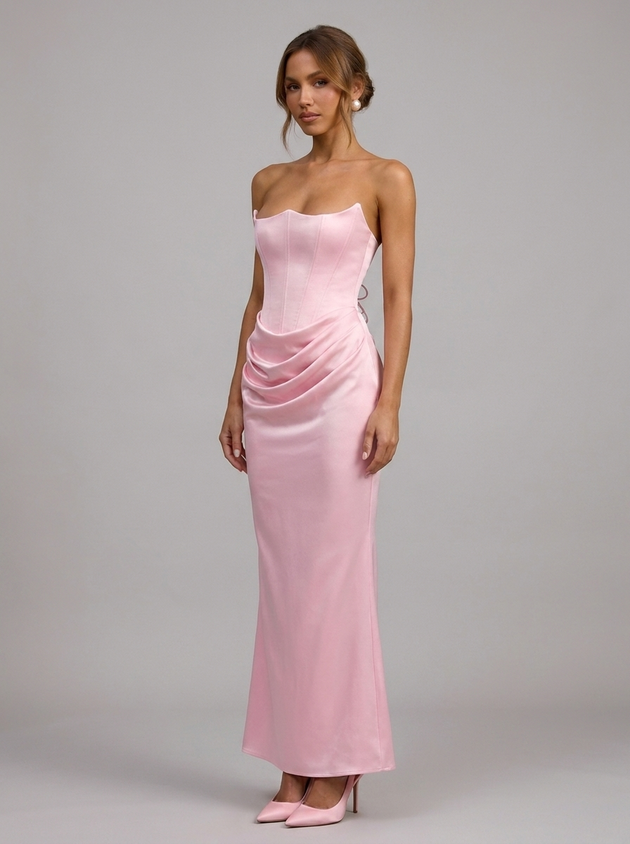 Velia Lexia Maxi Dress in Pink - detail